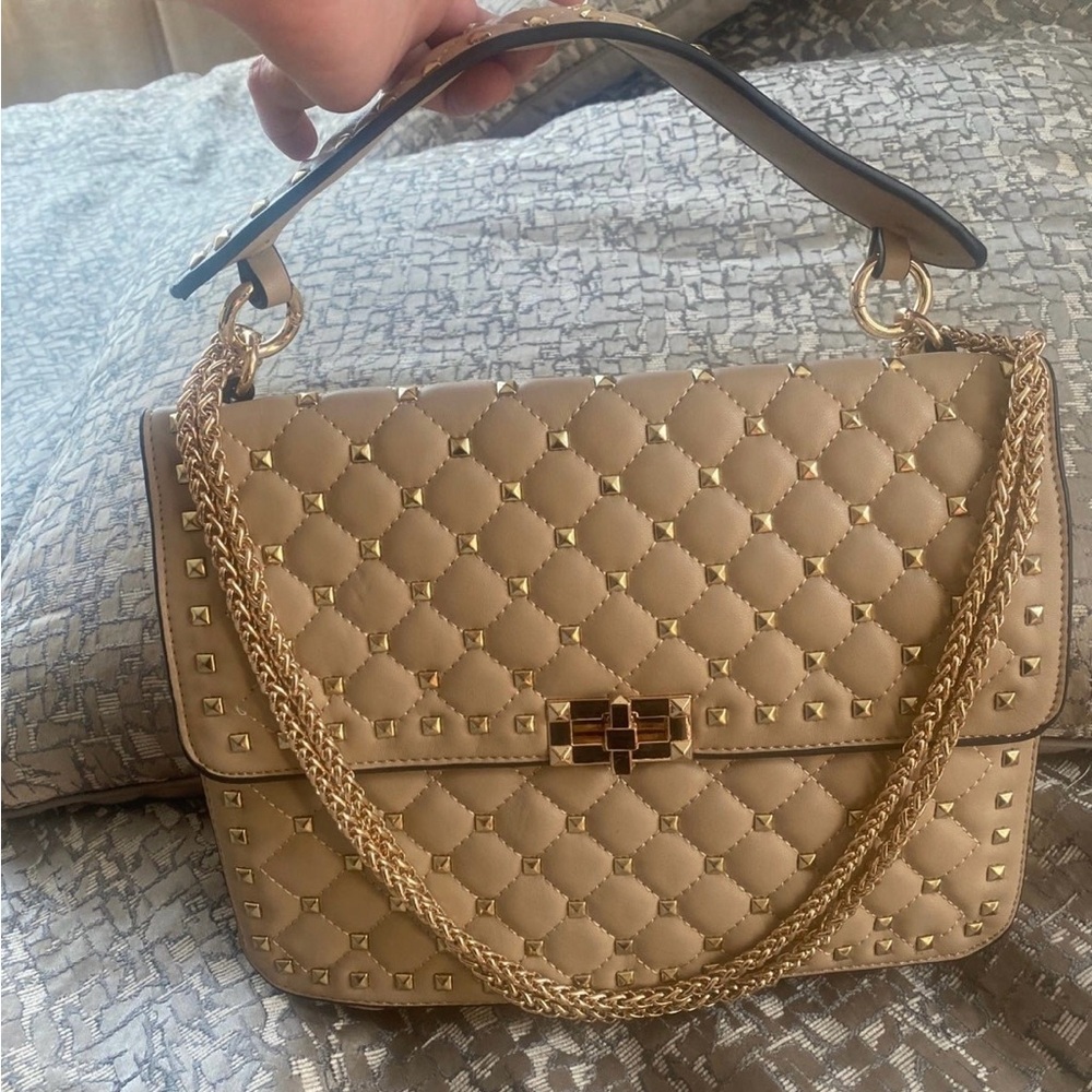 Fashion Elegant Beige Quilted Handbag